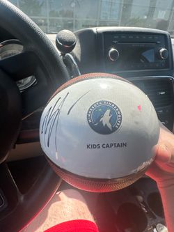 Karl Anthony towns signed mini Timberwolves basketball