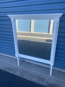 White Dresser Large Mirror