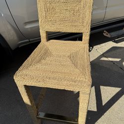 Natural Seagrass Stool, Counter Height