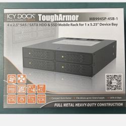 NEW in boxiCY DOCK TOUC ARMOR MB994SP-4SB-1 Quad 2.5in SATA HDD/SSD 6Gbps 
