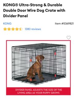 KONG Ultra-Strong Double Door Dog Crate w/ Divider Panel | 36” Medium/Large
