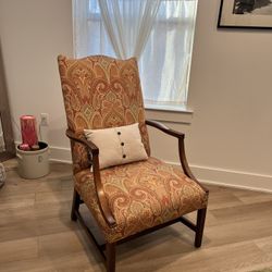 Large Chair With Patterned Upholstery