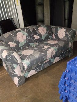 Floral Fabric Loveseat Sofa
