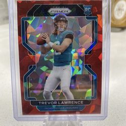 Trevor Lawrence 2021 Prizm Red Cracked Ice RC SP -