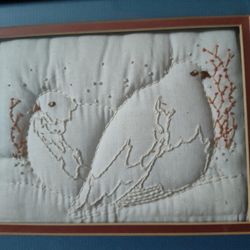 Vintage Hand Embroidery In Frame