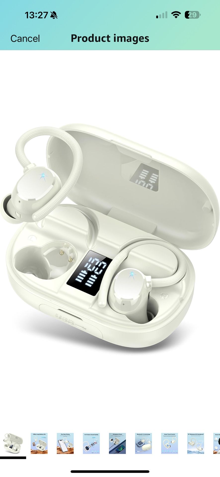 Ear buds Wireless Bluetooth Earbuds Sport 2025 NEW Bluetooth 5.3 Headphones 128H Playtime with LED Display Powerful Bass Over Ear Earphones with Earho