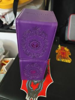 Mtg Ultra Pro Deck Box Leather Alcove Flip Magnetic Purple Black Mana Foil