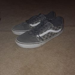 Mens Grey Checkered Vans Size 11