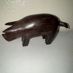Vintage Ironwood Pig Figurine Hand Carved