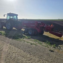 Challenger Tractor With Hesston Baller Small Bales