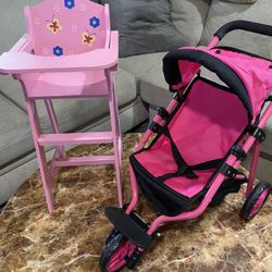 Doll Stroller & High Chair / Price is for Both 