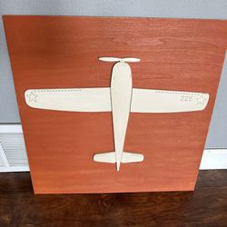 Pottery Barn Nostalgic Airplane Dimensional Art Antique Vintage 