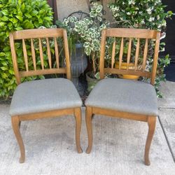 Solid Curved Back Wooden Chairs 