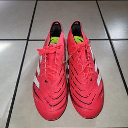 Adidas Predator Elite FG Lucid Red Black White ID3882 Soccer Cleats Men's 12.5