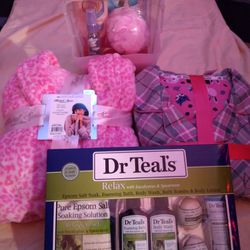 Ladies Bundle: Robe OSM, Pajama Set 1X, Dr Teals Bath & Body, Olay Bath & Body ONLY $50.