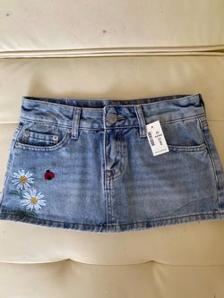 Aeropostale Mini Skirt with Floral Embroidery