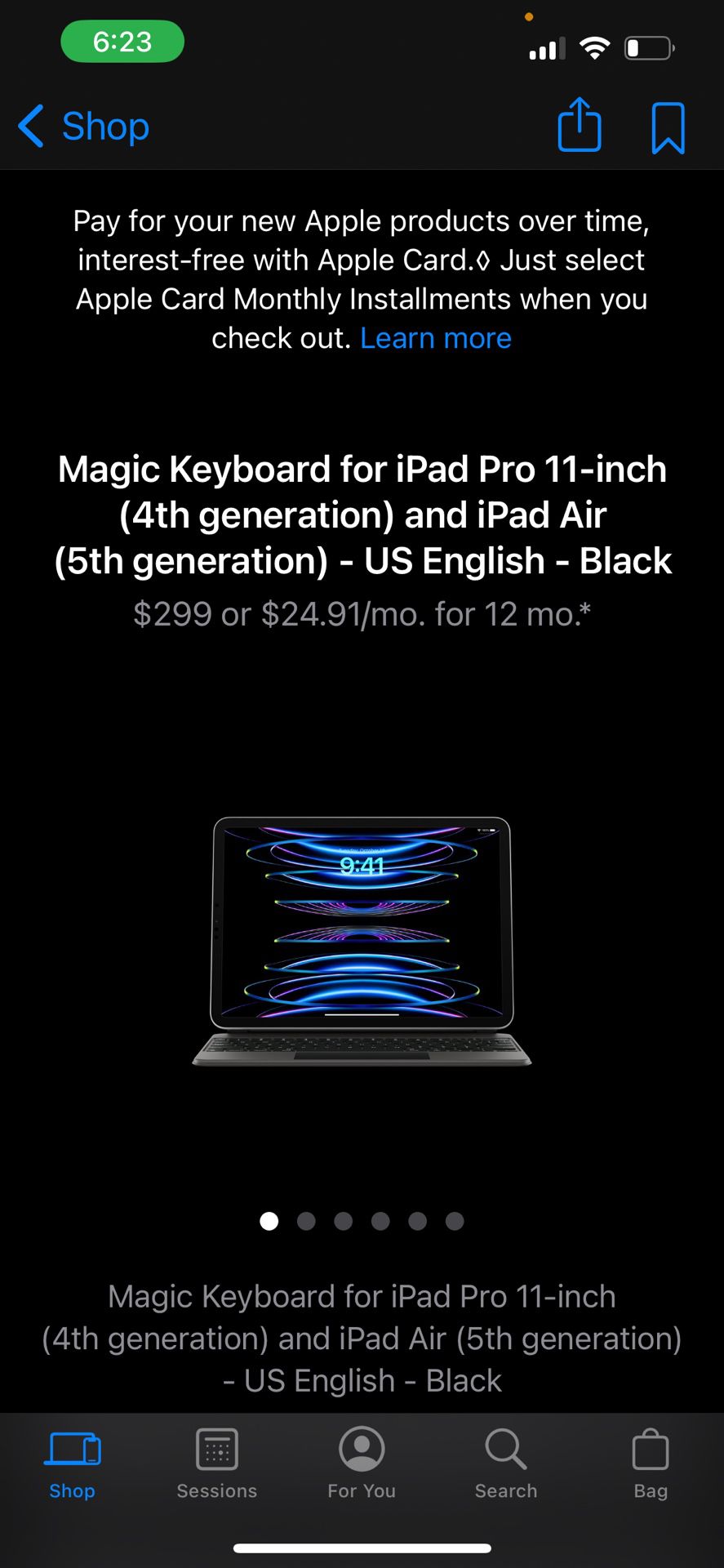 Magic Keyboard for iPad Pro 11-inch (4th generation) and iPad Air (5th generation) 