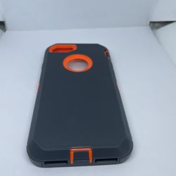For iPhone 7, iPhone 8 , iPhone 6 Black With Orange Full Cover Protector Case 