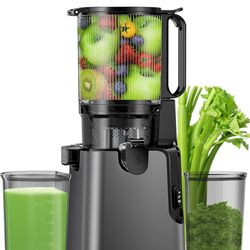 Juicer Machines with 5.8" Large Feed Chute, Cold Press Juicer for Whole Vegetables and Fruits 400W, Slow Masticating juicer Easy to Clean Juice Extrac