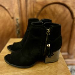black zip Ankle 2 Inch Heel Fashion boots 