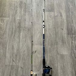 2 Like New Spincast Shakespeare fishing rods