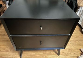 MCM style solid wood nightstand