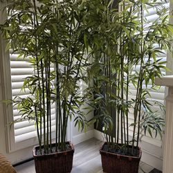 7 Foot Tall Fake Bamboo Plants Pair (2) - House Plant / Home Decor 