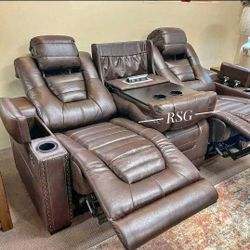 Power Reclining Sofa, Loveseat, Recliner Living Room Furniture 💛No Needed Credit Check 💛 $39 Down Payment with Financing