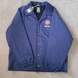 Deus Ex Machina Strata Coach Jacket Mens 2XL Blue  Japan Records Motorcycle Nwt