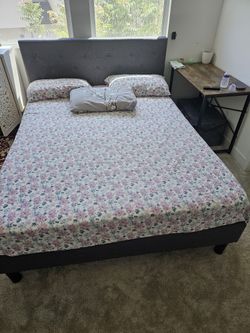 Queen Bed Frame +Mattress +Mattress Protector