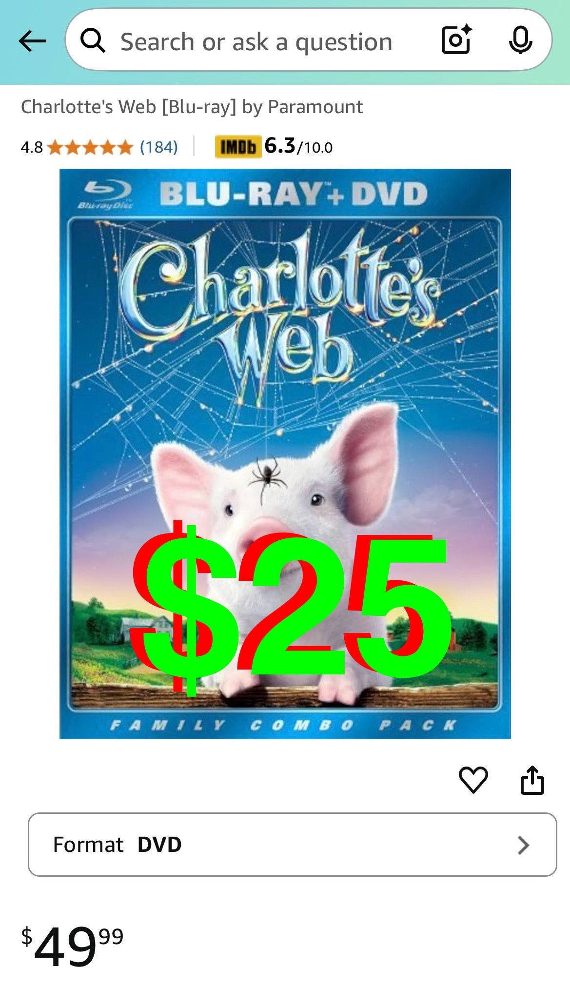Charlotte's Web [Blu-ray] + DVD