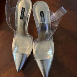 Clear/Sliver High Heels