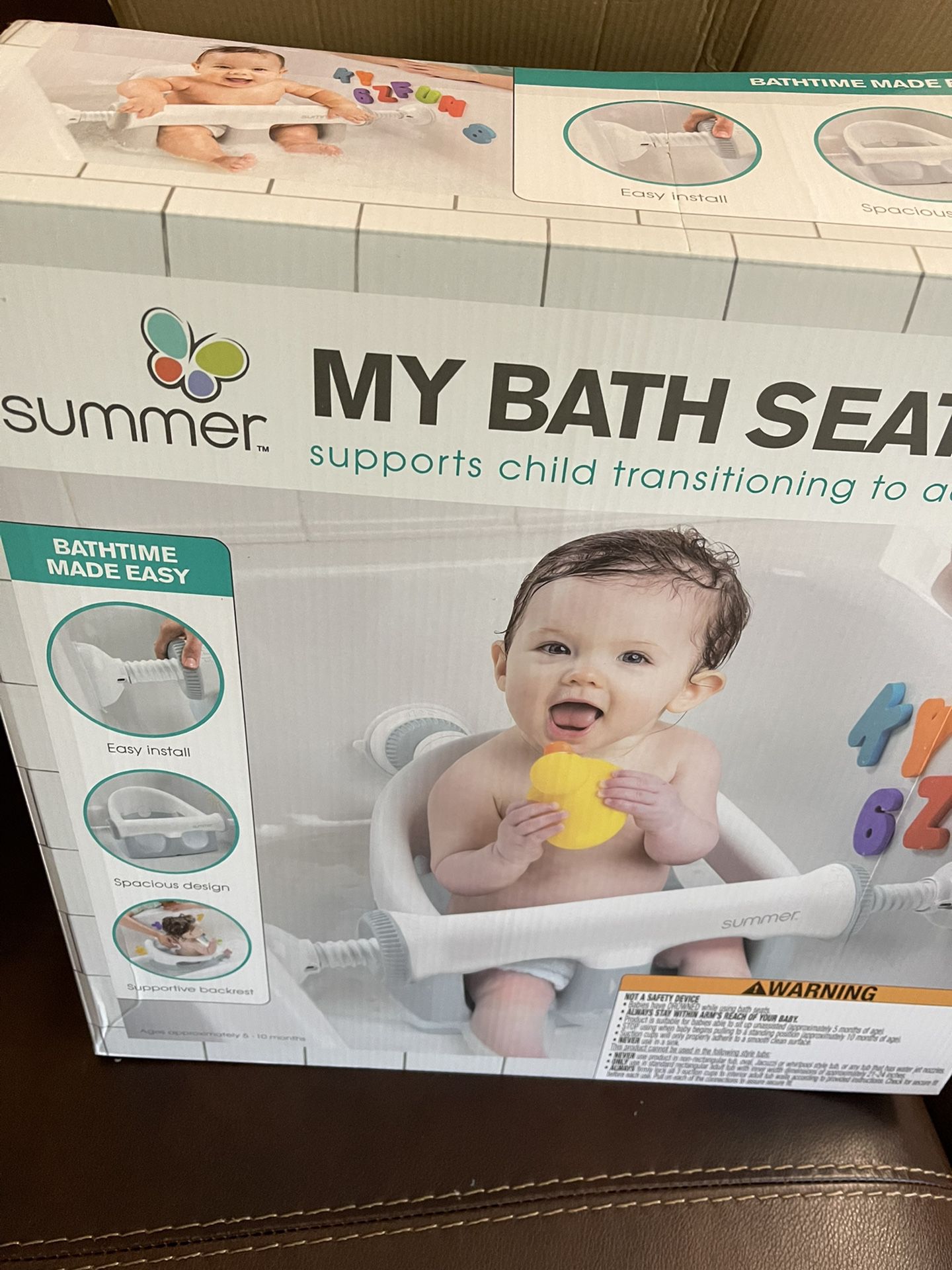 My Bath Seat, Summer, White And Grey. Baby Bath Seat.