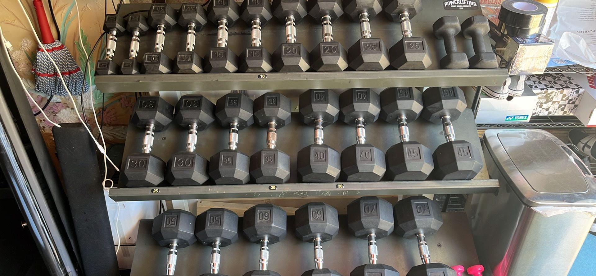 Rubber Hex Dumbbells