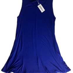 Auselily Women's Sleeveless with Pockets Casual Swing Dress XLin Royal Blue NWT
