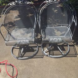 2 Vintage Patio Rocking Chairs Russell