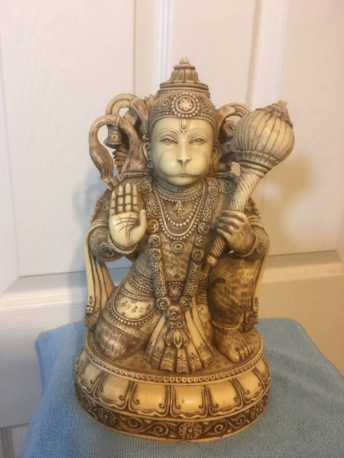 Lord Hanuman- Hindu- exquisite 12” tall marble dust statue