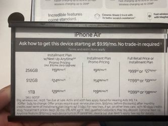 iPhone air $10 a month