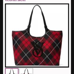 New Victoria Secret Limited Edition Plaid Tote Bag $25
