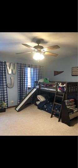 Max & Lily Twin Bunk Beds w/ slide and ladder