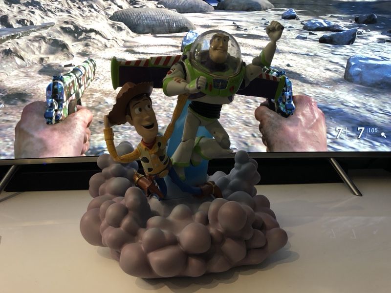 Disney buzz and woody statue