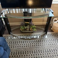 TV STAND glass Very Good Condition, 35”X17”5 X23”