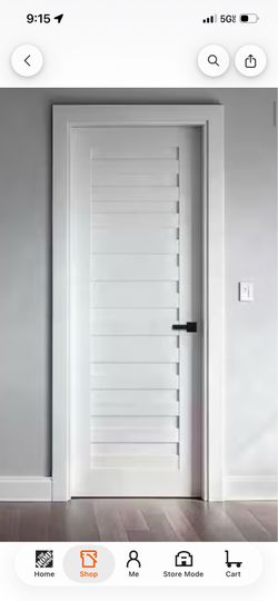 36 in. × 80 in. Shadow Louver Solid Core White Primed Smooth Wood Interior Door Slab