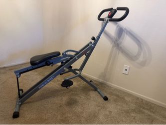 Sunny Health & Fitness Row-N-Ride Glute & Leg Trainer, Foldable Squat Assist Rower, Grey color
