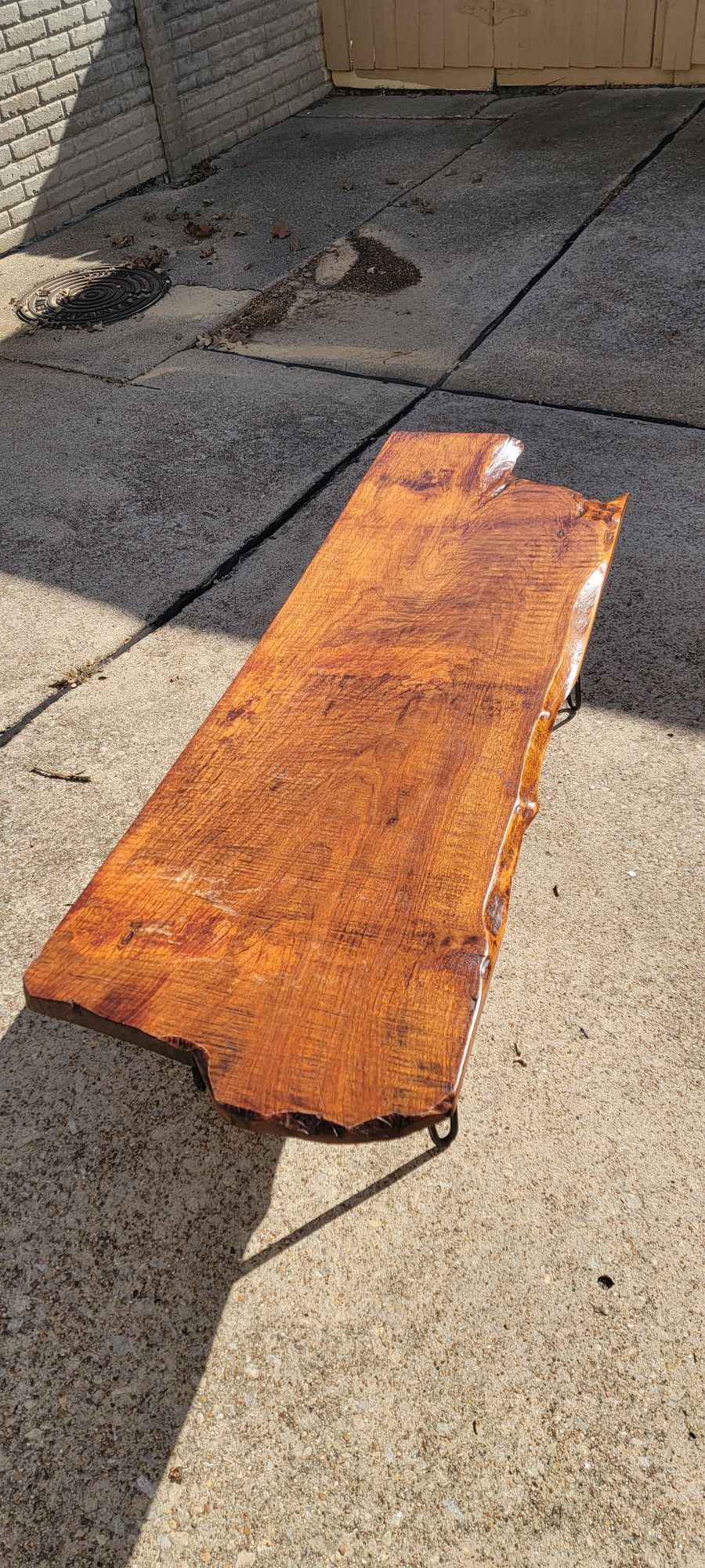 Slap Wood Table, Pin Hair Table, Accent Table, Coffee Table, Vintage Table