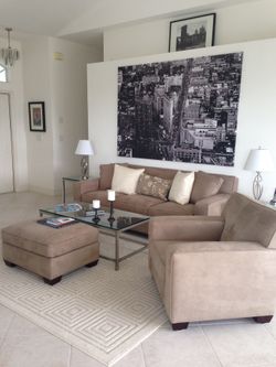 Crate & Barrel- Cameron sofa chair and ottoman