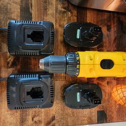 DEWALT 18V Cordless Drill With Two Chargers
