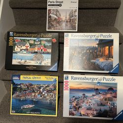 5 -1000 Piece Jigsaw Puzzles - Sold Together 