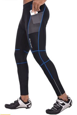 BALEAF Men's Cycling Pants 4D Padded Long MTB Cycling Tights Compression Pockets UPF 50+ XL