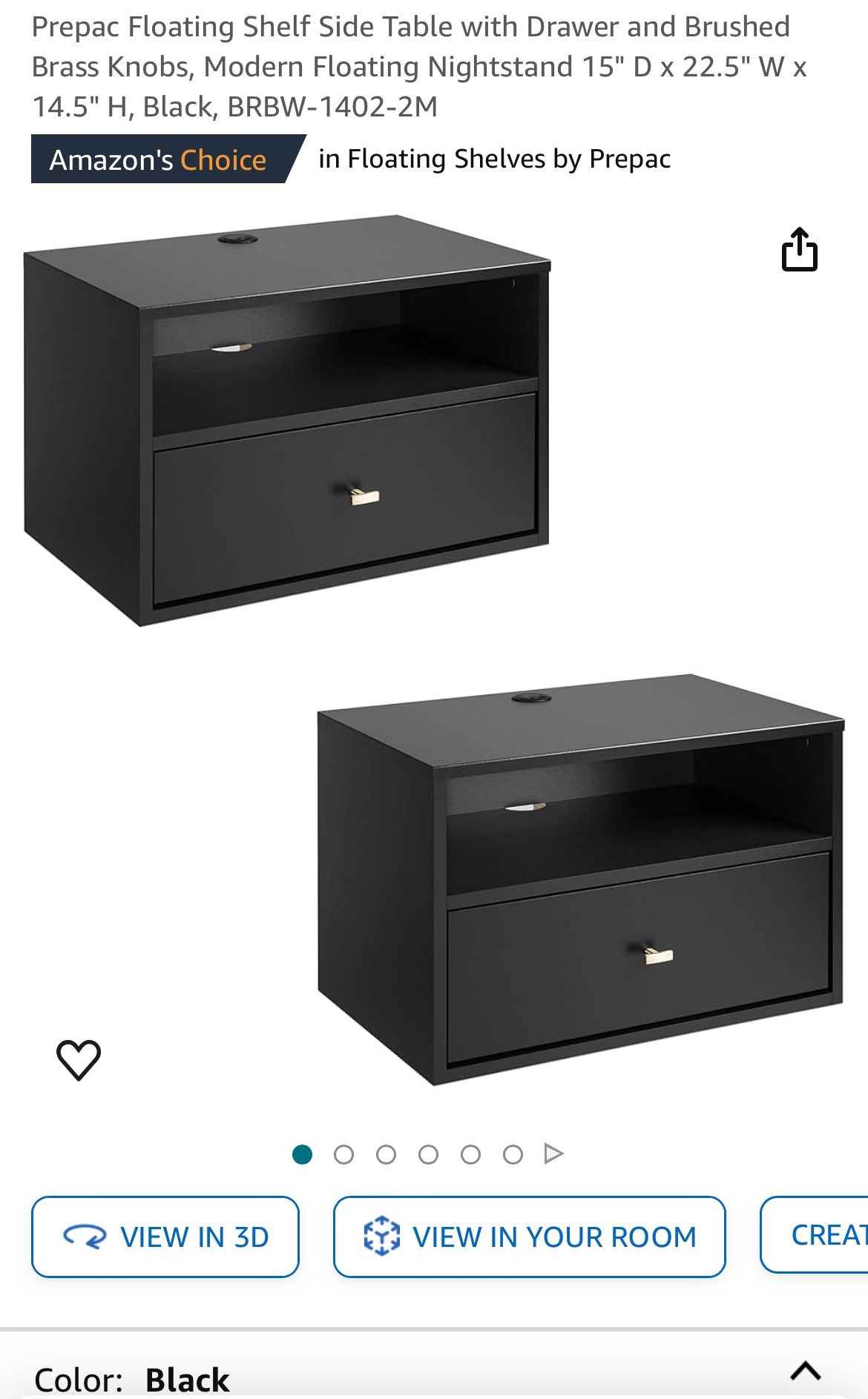  Floating Black Nightstands For sale 